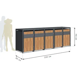 Westmann Mülltonnenbox Varius 330 x 116 cm grau