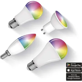 EMOS GoSmart LED-Reflektorlampe, MR16 ZigBee 4,8W Ersatz für 35W, Helligkeit 400 lm, RGB, Lichtfarbe 2700-6500 K, ZigBee Gateway, kompatibel mit Tuya GoSmart-App, Sprach-Assistant, GU10 Sockel, Weiß