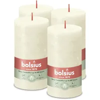 Bolsius Rustik Stumpenkerze 13 x 6,8 cm 4 St. weiche perle