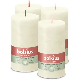 Bolsius Rustik Stumpenkerze 13 x 6,8 cm 4 St. weiche perle