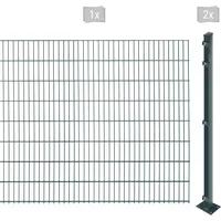 Arvotec Doppelstabmattenzaun ARVOTEC "EASY 163 zum Aufschrauben", grau (anthrazit), H:163cm, Stahl, Kunststoff, Zaunelemente, Zaunhöhe 163 cm, Zaunlänge 2 - 60 m