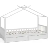 VitaliSpa Kinderbett Franka Weiß 200 cm mit 2 Schubladen,