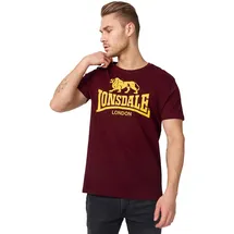 Lonsdale Herren T-Shirt Normale Passform Logo L, Vintage Oxblood