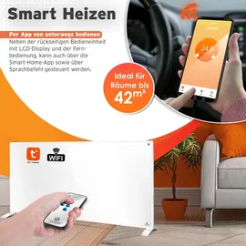 Kesser KESSER® Infrarotheizung Energiesparend Infrarot 2in1 Standgerät & Wandmontage Elektroheizung mit Fernbedienung Thermostat & App-Steuerung Timer Elektrisch Heizpaneel Heizung Konvektor Standfüße