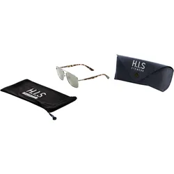 Sonnenbrille H.I.S, Herren, dunkelgrau matt, gemustert, Sonnenbrillen Sonnenbrille, Filterkategorie 3, 100% UVA & 100% UVB Schutz, polarisierende Gläser