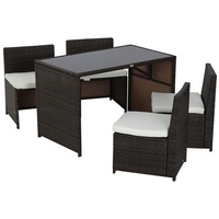 Outsunny Polyrattan Set 5-tlg. braun/cremeweiß