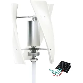 Lissontine 1000W Leise vertikale Windkraftanlage mit MPPT-Regler & 360° Windaufnahme, Windgenerator für Heim-Energie, Wohnmobil, Kameraüberwachung oder Insellösungen White-220V