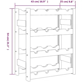 vidaXL Weinregal 16 Flaschen 0 x 0 x 0 cm Braun