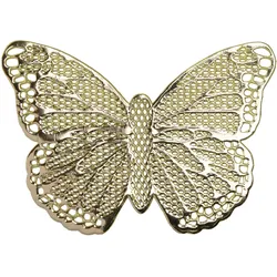 Decoris 8 Untersetzer Schmetterlingsform gold 12cm - abwaschbar rutschfest - Getränkeuntersetzer Glasuntersetzer Tassenuntersetzer Coasters wiederverwendbar