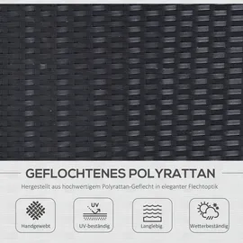 Outsunny Polyrattan Gartenmöbel Set mit Stauraum Schwarz