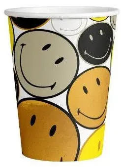 Party Pappbecher 250 ml 8 Stück Smiley