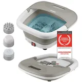 First Austria TZS First Austria - Fußsprudelbad Fußmassagegerät klappbar 450W mit 3 Aufsätzen & 8 Massagerollen - Fußbad mit Vibrations- & Luftblasenmassage, Infrarot- & Heizfunktion - Elektrische Fußbadewanne