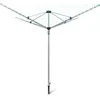 Produktbild Relaxdays Wäschespinne 49 m, HxBxT:184x242x242 cm, reißfeste Leine, stabiler Stand mit Erdspieß, Garten, silber