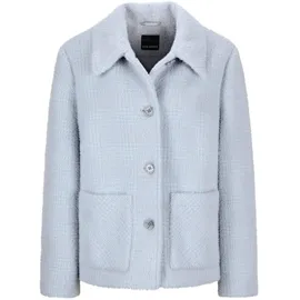 GOLDNER Flauschige Winterjacke mit Hemdkragen", in grau / blau, gemustert), | Gr.: 42,