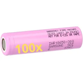Samsung 100x Samsung INR 18650 30Q Akkus 3,7V Li-Ion 3000 mAh 15A