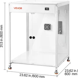 Vevor 3D-Druckergehäuse Druckerzelt (60 x 60 x 80 cm), staubdichte & wasserfeste Schutzhülle mit konstanter Temperatur & LED-Beleuchtung & Belüftung, kompatibel mit Bambu Lab, Ender, Neptune, Kobra