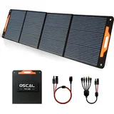 OSCAL PM200 Faltbares Solarpanel 200W Mobile Solaranlage für Powerstation Solarspeicher Solargenerator, IP65 Wasserdicht