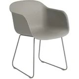 Muuto Fiber Armchair, sled base, grau / grau