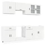vidaXL Küchenschrank-Set Kalmar 8-tlg. Hochglanz  Weiß