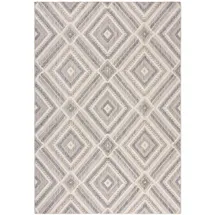 KADIMA DESIGN Teppich Grau-Beige | Geometrisch Rautenmuster | Maschinenwaschbar & Strapazierfähig | 78x150cm