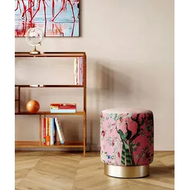 Kare Hocker Cherry Peacock Polyester Ø32 cm Rosa