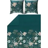 REDBEST Biber Wendebettwäsche in grün | Gr.: 200x200 (2x 80x80 cm)