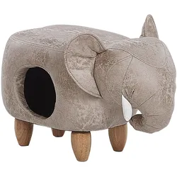 Tierhocker mit Stauraum JUMBO Kunstleder Grau