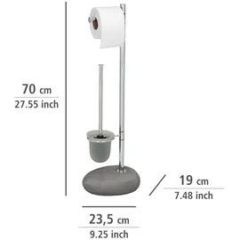 Wenko WC-Garnitur Pebble steingrau Stein, 1 St.