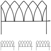 relaxdays 4-teiliger Beetzaun aus Metall silber