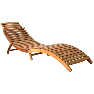 vidaXL Akazienholz Massiv Sonnenliege Klappbar Gartenliege Liegestuhl Holzliege Liege Gartenmöbel Saunaliege Relaxliege Strandliege Braun