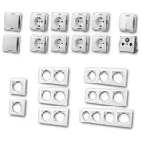 McPower Schalter und Steckdosen-Set FLAIR "Wohnlandschaft", 20-teilig, weiß