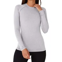 TCA Laufshirt Damen Langarm - Funktionsshirt Damen Langarm - Sportshirt Thermounterwäsche - Thermoshirt Kompressions Laufoberteil - Langarmshirt Sport - Sport Oberteil Frauen - Hellgrau, S - S