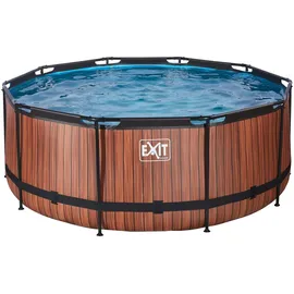 EXIT TOYS Wood Pool 360 x 122 cm inkl. Sandfilterpumpe