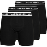 JACK & JONES Herren Boxershorts, 3er Pack JACSOLID Boxer Briefs 3 Black/Pack:Black-Black, L