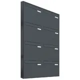 AL Briefkastensysteme 8 Fächer Premium Durchwurf Briefkasten A4 in RAL 7016 Anthrazit Grau, Post A4, robust, wetterfest, Artikelnummer: 331P8DZ2P7016