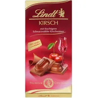Lindt Kirsch mit Alkohol - Schokolade mit Kirschwasser gefüllt - 100 Gramm