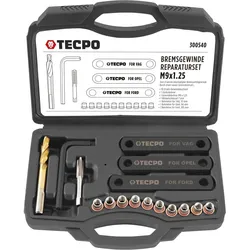TECPO Bremsgewinde Reparatur-Satz M9x1.25 Bremssattel Werkzeug Set