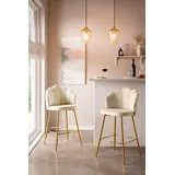 SalesFever Barhocker 2er-Set 52 x 100 x 54 cm Beige/Gold