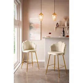 SalesFever Barhocker 2er-Set 52 x 100 x 54 cm Beige/Gold