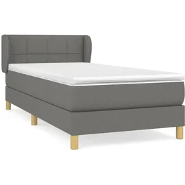 vidaXL Boxspringbett 100 x 200 cm Dunkelgrau