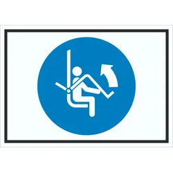 HB-Druck Sicherheitsbügel des Sessellifts öffnen Symbol Schild A0 (841x1189mm)
