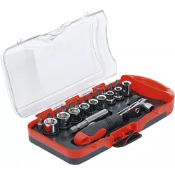 BGS DIY 20123 Satz Bits Bithalter Steckschlüsseleinsätze mit Bit-Knarre
