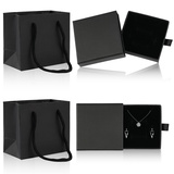 Schmuck Geschenkbox, 2 Stück Schmuckbox, Schmuckschatulle mit 2 Stück Geschenktasche, Schmuck Box, Schmuckbox Klein, Schmuckschachtel für Halskette Ring Geschenke Display Weihnachten