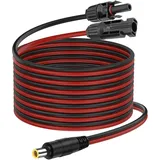 XMSJSIY Solar Panel zu DC 7909 8mm Adapter Verbinder Verlängerungskabel 14AWG Solar Verbinder zu DC 8mm Stecker Wandler Ladekabel für Kraftwerk, RV Solar - 2M / 6.56FT