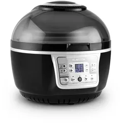 VitAir Turbo Heißluftfritteuse grau-schwarz 1400W Grillen Backen 9l Schwarz