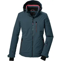 KILLTEC Skijacke "KSW 36 WMN SKI JCKT", Damen, Gr. 44, blau (hellpetrol), Oberstoff: 100% Polyester, Futter: 100% Polyester, Wattierung: 100% Polyester (recycelt), Jacken Skijacke, Wasserdichte Damenjacke mit abnehmbarer Kapuze und Schneefang