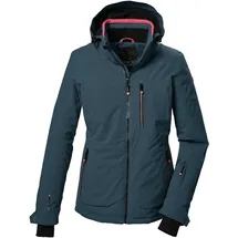 KILLTEC Skijacke "KSW 36 WMN SKI JCKT", Damen, Gr. 44, blau (hellpetrol), Oberstoff: 100% Polyester, Futter: 100% Polyester, Wattierung: 100% Polyester (recycelt), Jacken Skijacke, Wasserdichte Damenjacke mit abnehmbarer Kapuze und Schneefang