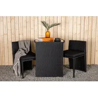 Balkonset Savanna 3-tlg. Grau/Schwarz