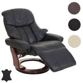 Robas Lund Relaxsessel Windsor 2 Leder 90 x 105 x 82 cm Schwarz/Walnuss-Optik drehbar