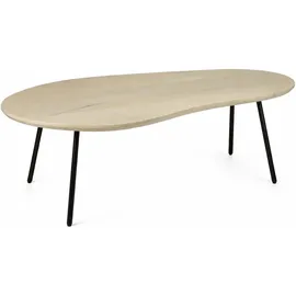 FineBuy Couchtisch Nierenform Weiß 122 x 36 cm